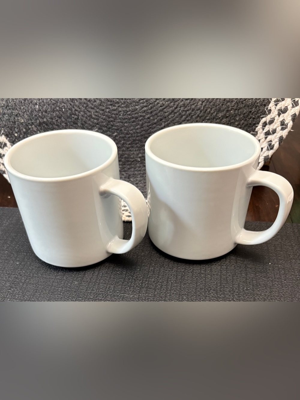 NEW Classic White Ceramic Coffee Mugs - Set of 2